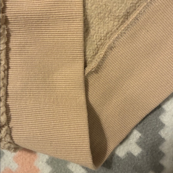 Calvin Klein Womems Beige Sherpa Zip-Up Jacket Size Large - Picture 8 of 12